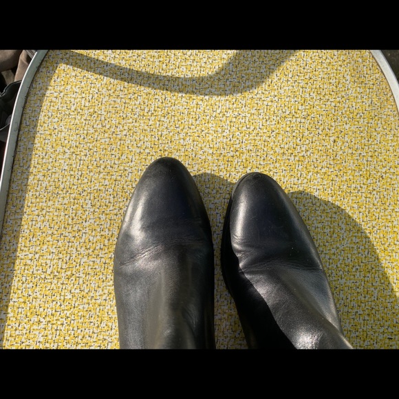 Black Leather with Leopard calf hair ankle boots - Picture 2 of 3